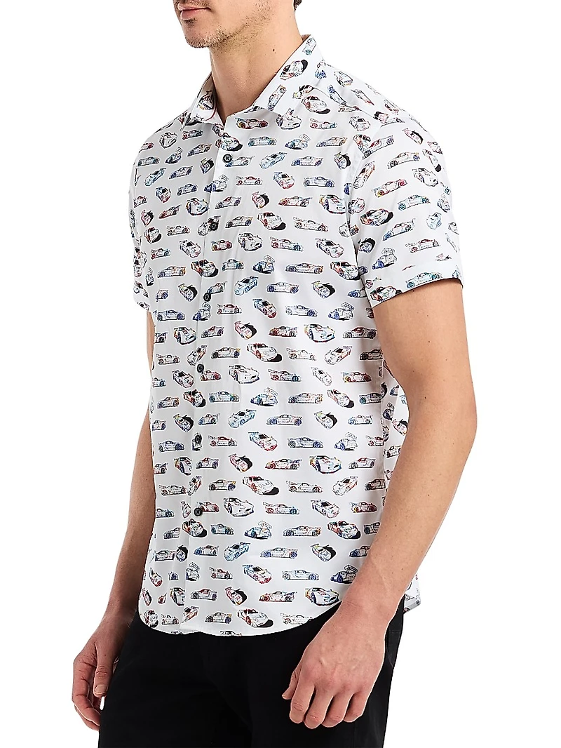 Neon Wheels Printed Short-Sleeve Shirt