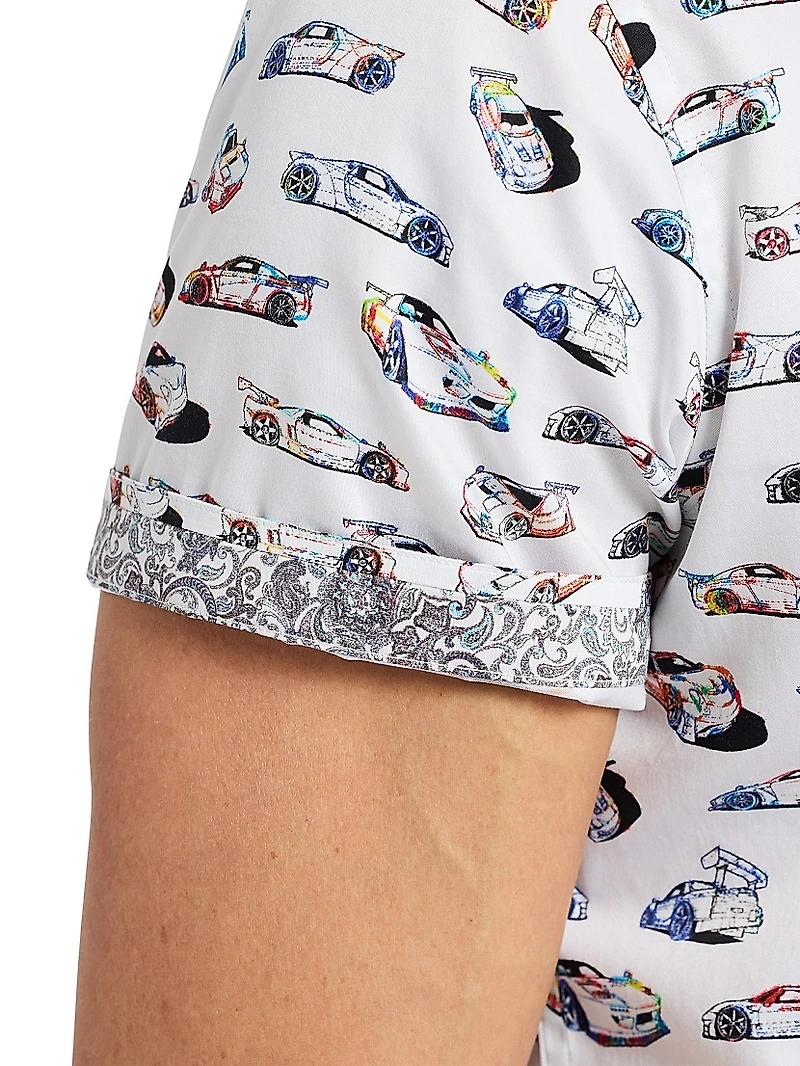 Neon Wheels Printed Short-Sleeve Shirt