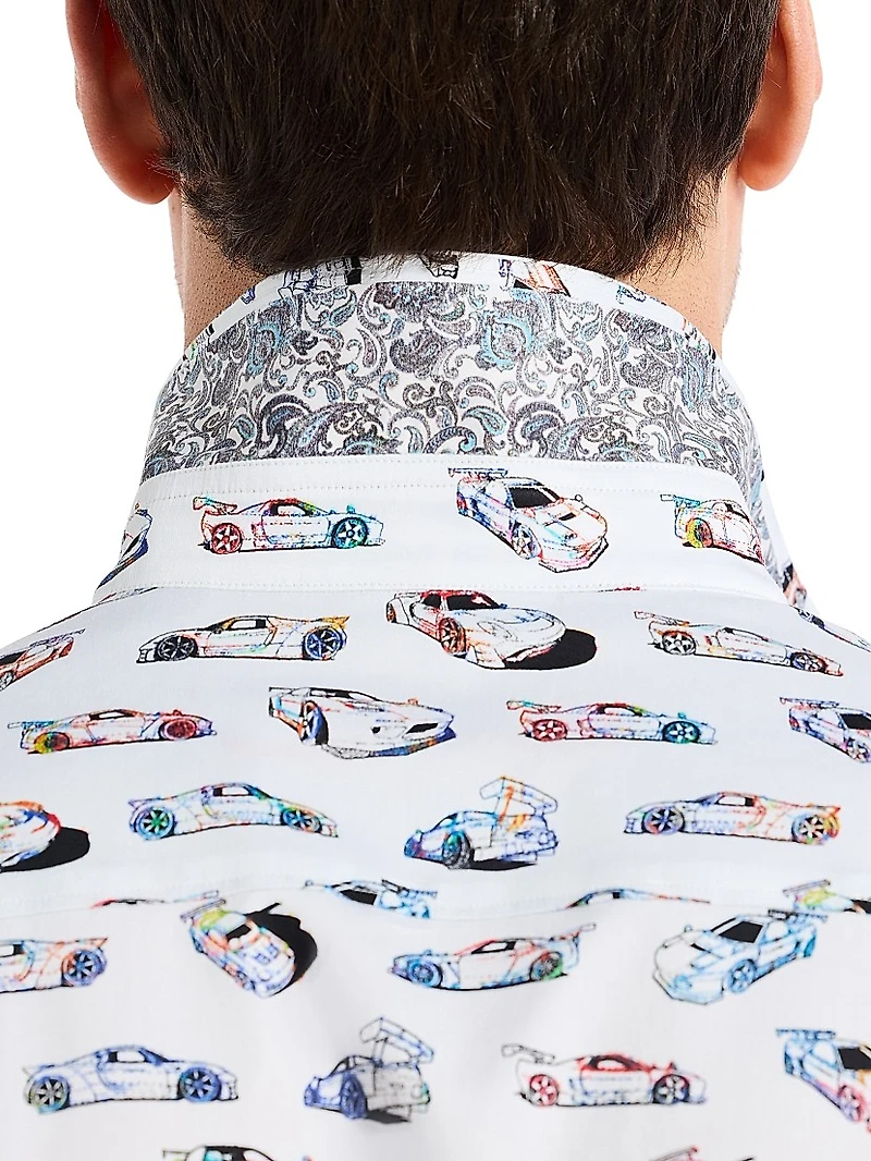 Neon Wheels Printed Short-Sleeve Shirt