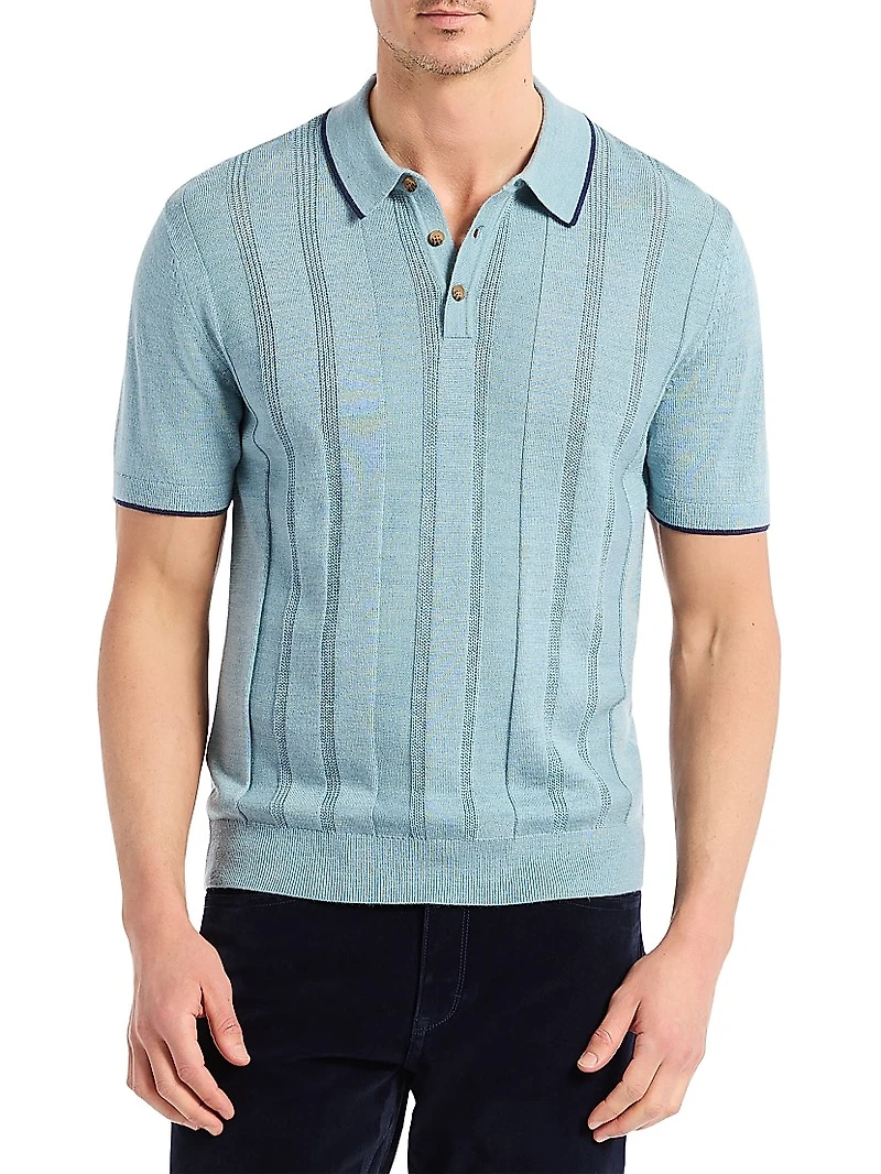 Edvan Wool-Blend Polo Sweater