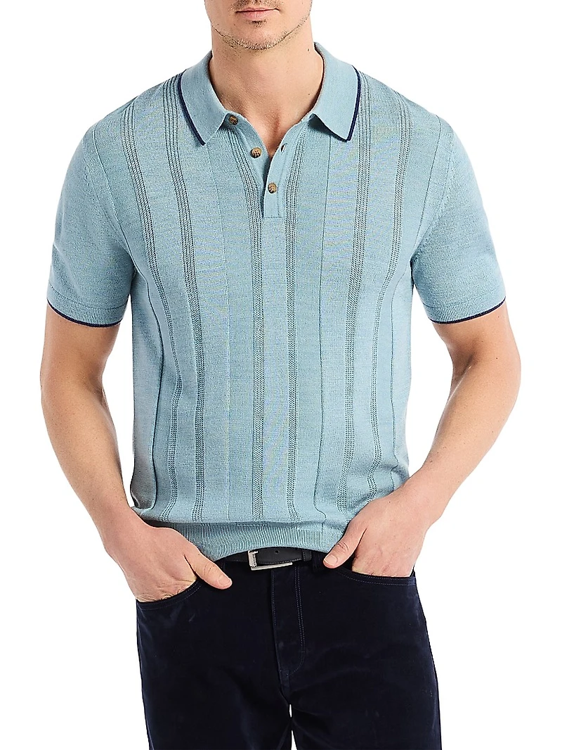 Edvan Wool-Blend Polo Sweater