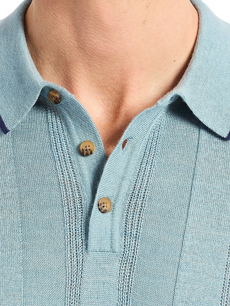 Edvan Wool-Blend Polo Sweater