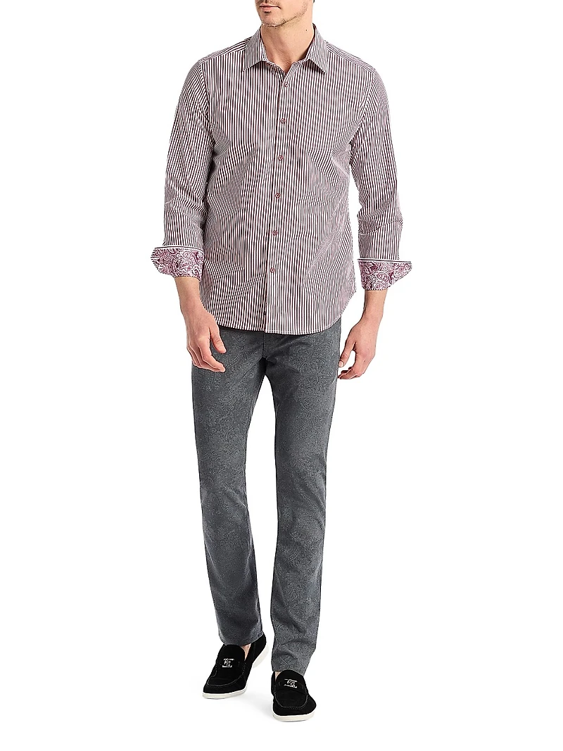 Greenwich Striped Button-Front Shirt