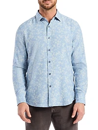 Angola Micro-Plaid Button-Front Shirt