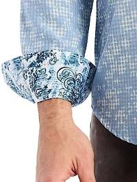 Angola Micro-Plaid Button-Front Shirt