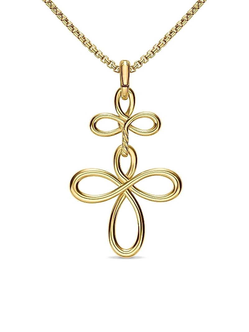 Wisteria Pendant Necklace in 18K Yellow Gold with Diamonds, 38.2MM