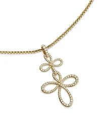 Wisteria Pendant Necklace in 18K Yellow Gold with Diamonds, 38.2MM