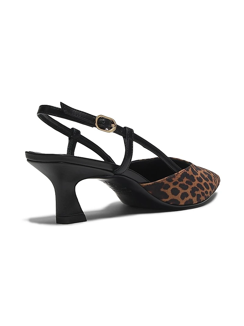 Vinnie Leopard 50MM Slingback Heels