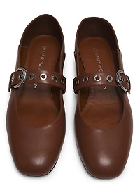 Supermoto Leather Mary Jane Flats