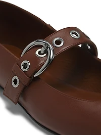 Supermoto Leather Mary Jane Flats