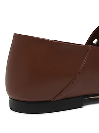 Supermoto Leather Mary Jane Flats