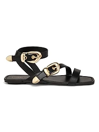 Maven Buckle-Detailed Leather Sandals