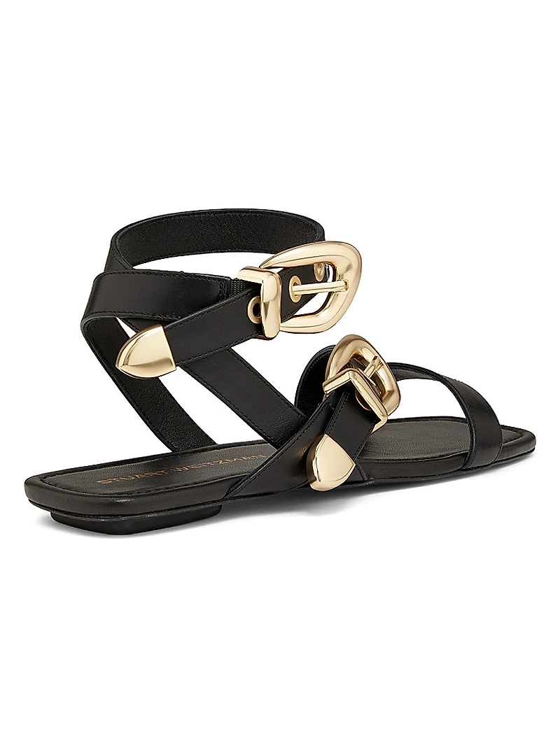 Maven Buckle-Detailed Leather Sandals