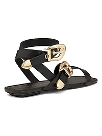 Maven Buckle-Detailed Leather Sandals