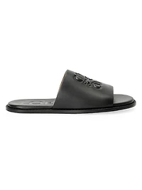 LOEWE x Paula's Ibiza Flex Anagram Leather Slide Sandals