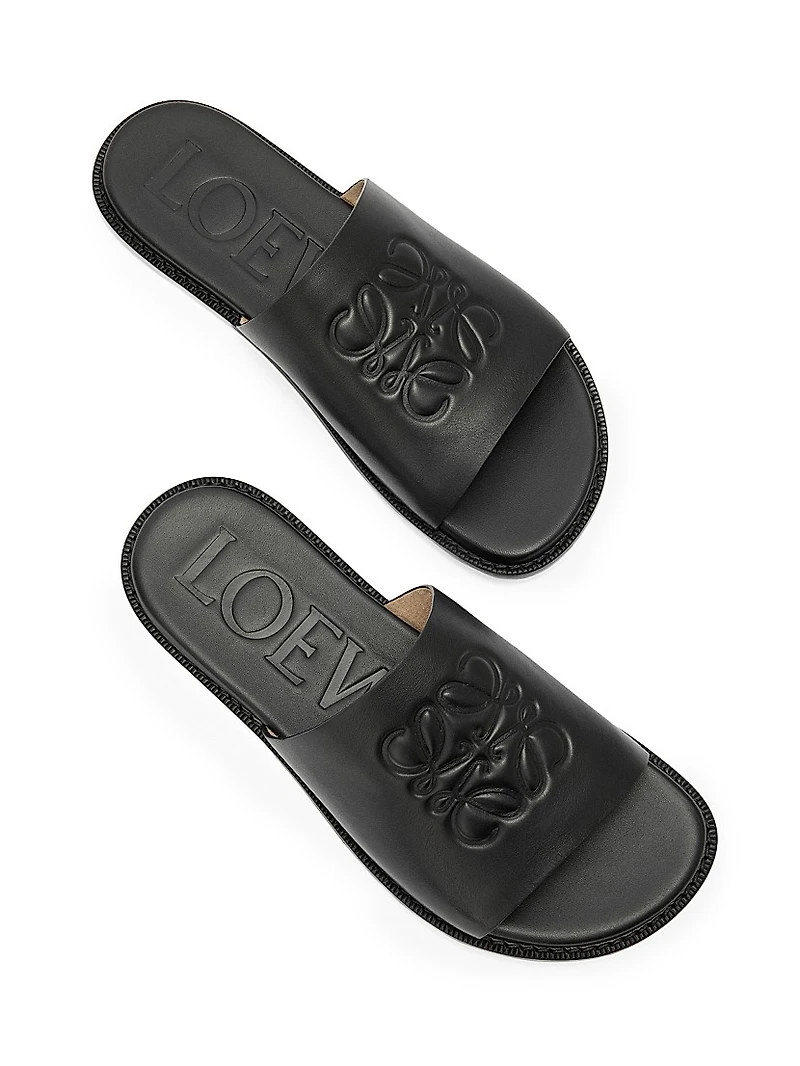LOEWE x Paula's Ibiza Flex Anagram Leather Slide Sandals
