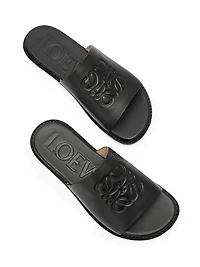 LOEWE x Paula's Ibiza Flex Anagram Leather Slide Sandals