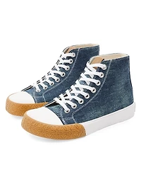 LOEWE x Paula's Ibiza Bloc Denim High Top Sneakers