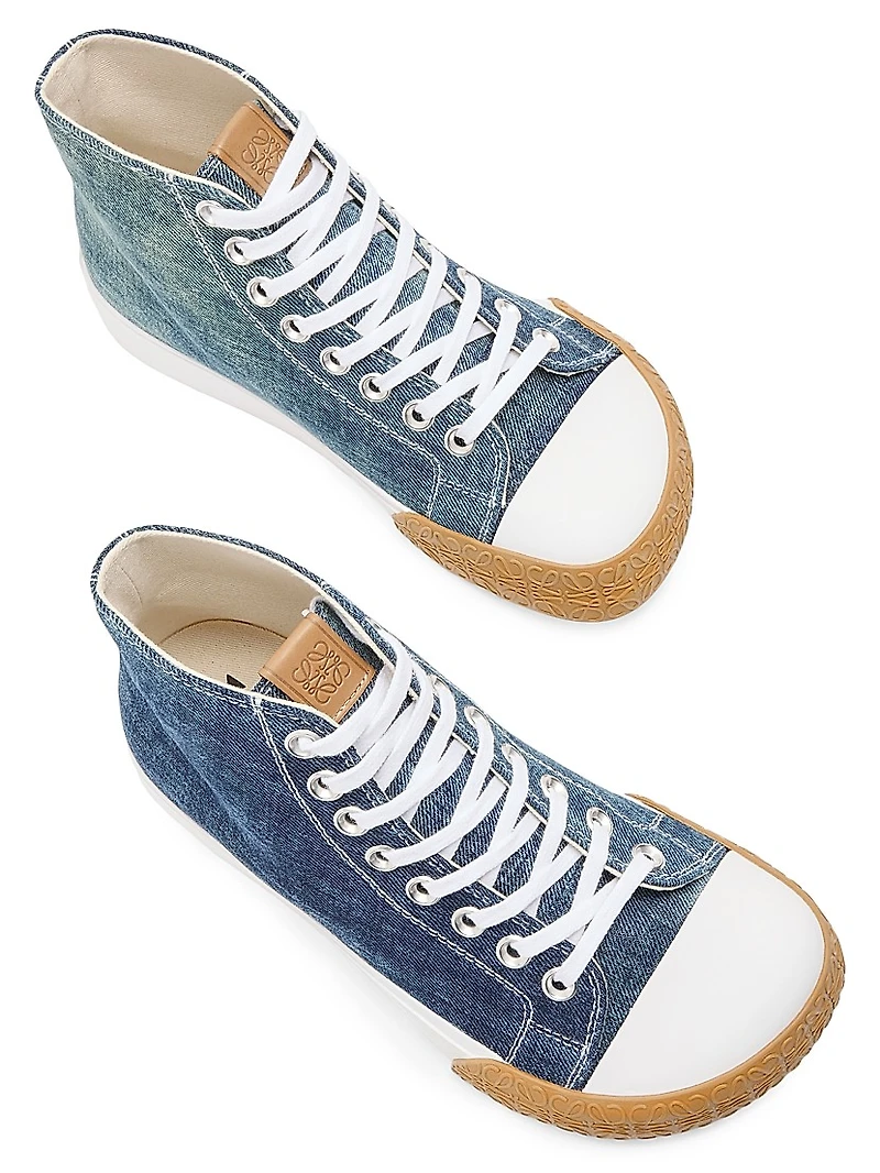 LOEWE x Paula's Ibiza Bloc Denim High Top Sneakers