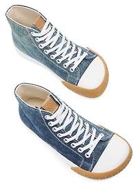 LOEWE x Paula's Ibiza Bloc Denim High Top Sneakers