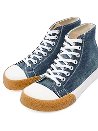 LOEWE x Paula's Ibiza Bloc Denim High Top Sneakers