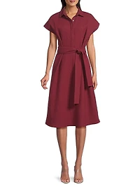 Textured Cotton Jacquard Shirt Dress