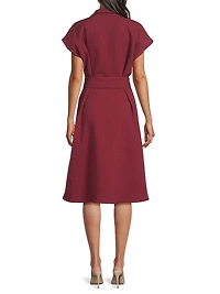 Textured Cotton Jacquard Shirt Dress