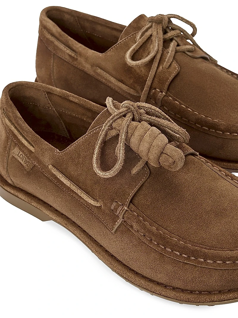 LOEWE x Paula's Ibiza Campo Suede Boat Shoes