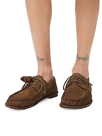 LOEWE x Paula's Ibiza Campo Suede Boat Shoes