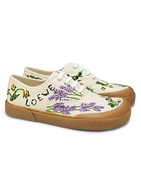LOEWE x Paula's Ibiza Terra Vulca Floral-Embroidered Low-Top Sneakers