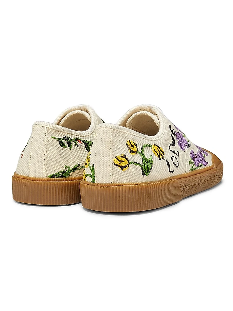 LOEWE x Paula's Ibiza Terra Vulca Floral-Embroidered Low-Top Sneakers