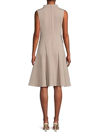 Techno Crepe Funnel Neck Dress