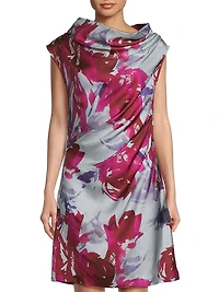 Mira Asymmetric Funnel Neck Minidress