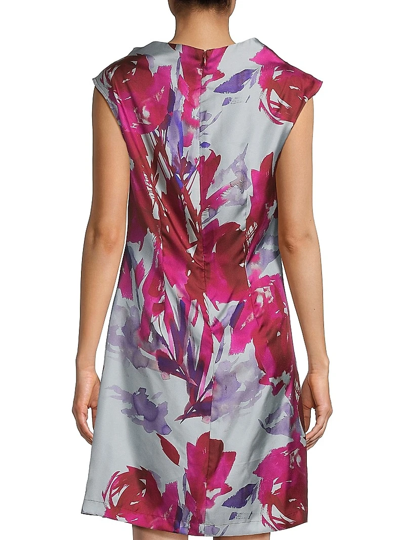 Mira Asymmetric Funnel Neck Minidress