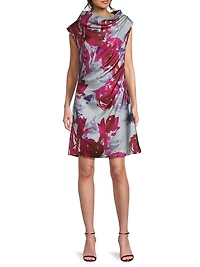 Mira Asymmetric Funnel Neck Minidress