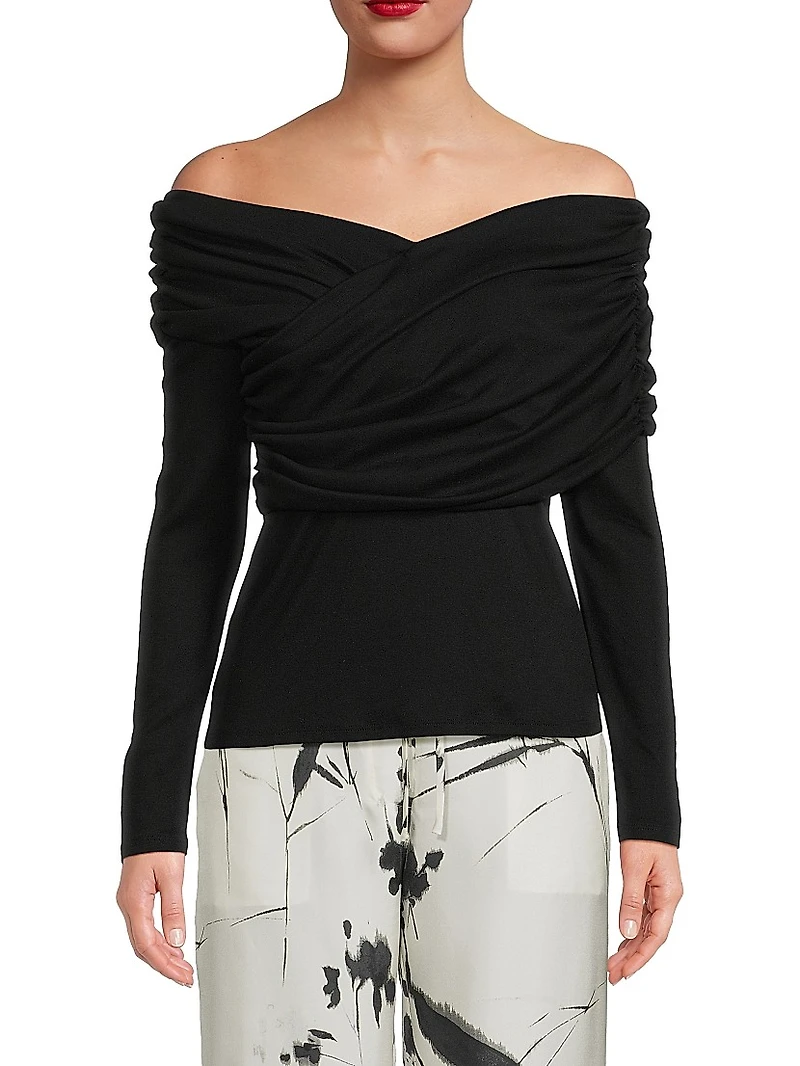 Jersey Ruched Long Sleeve Top