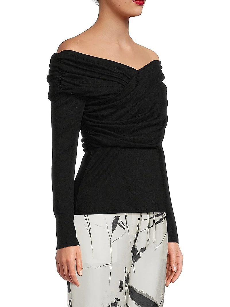 Jersey Ruched Long Sleeve Top