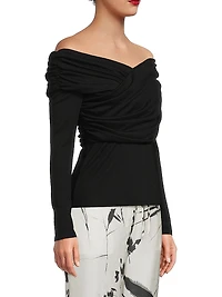 Jersey Ruched Long Sleeve Top