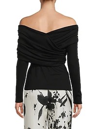 Jersey Ruched Long Sleeve Top