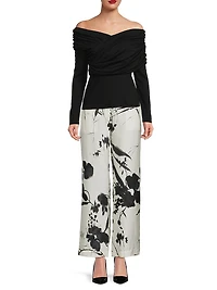 Jersey Ruched Long Sleeve Top