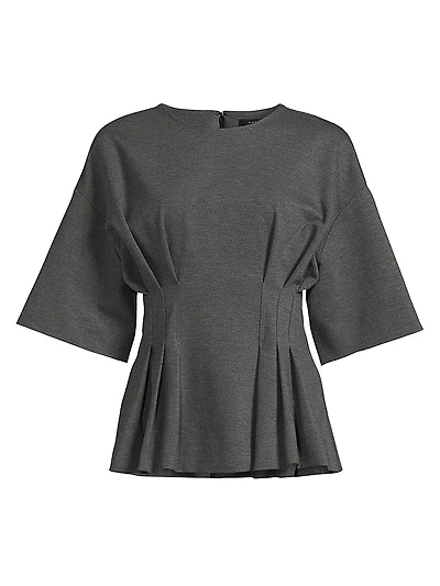 Compact Knit Pleat Release Top