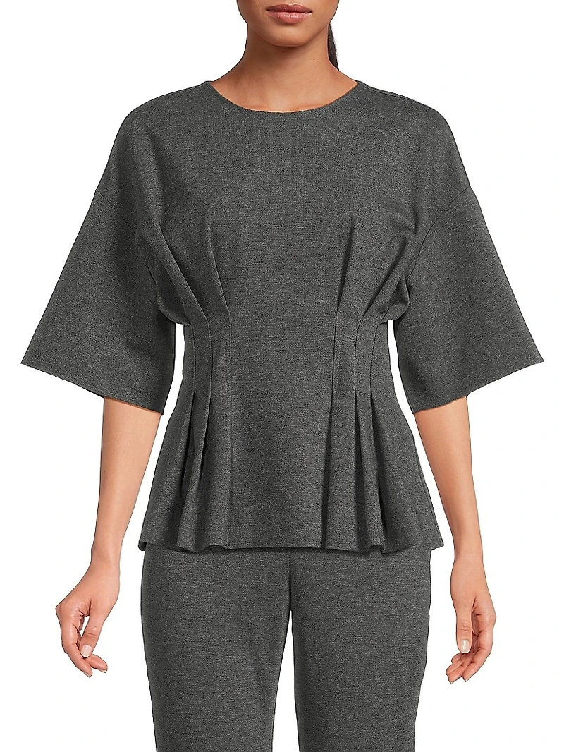 Compact Knit Pleat Release Top