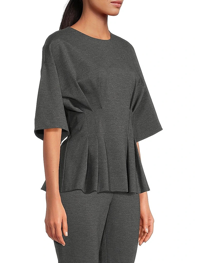 Compact Knit Pleat Release Top