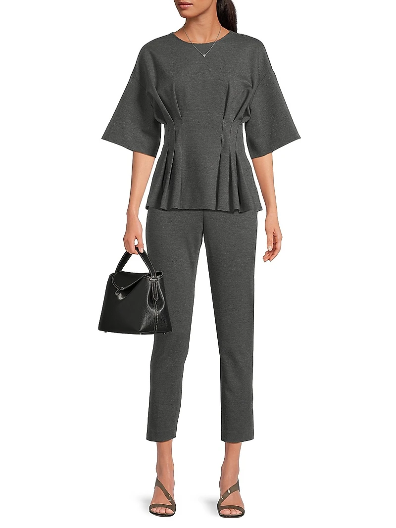Compact Knit Pleat Release Top
