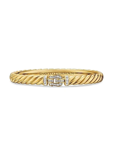 Sculpted Cable Buckle Bracelet 18K Yellow Gold