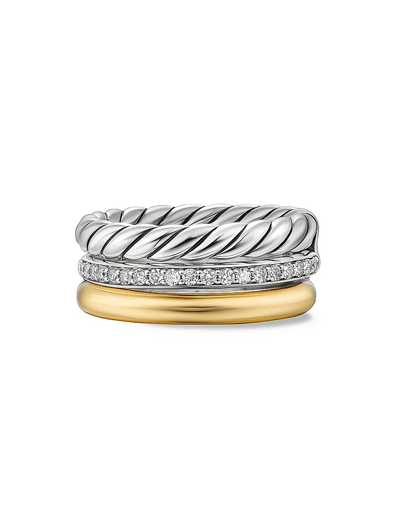 DY Mercer Three Row Ring Sterling Silver