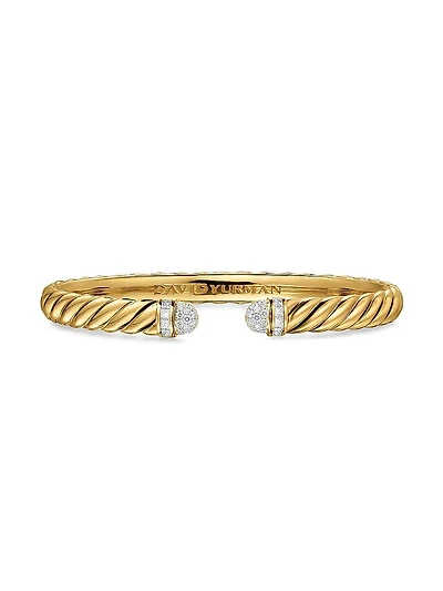 Sculpted Cable Cuff Bracelet 18K Yellow Gold