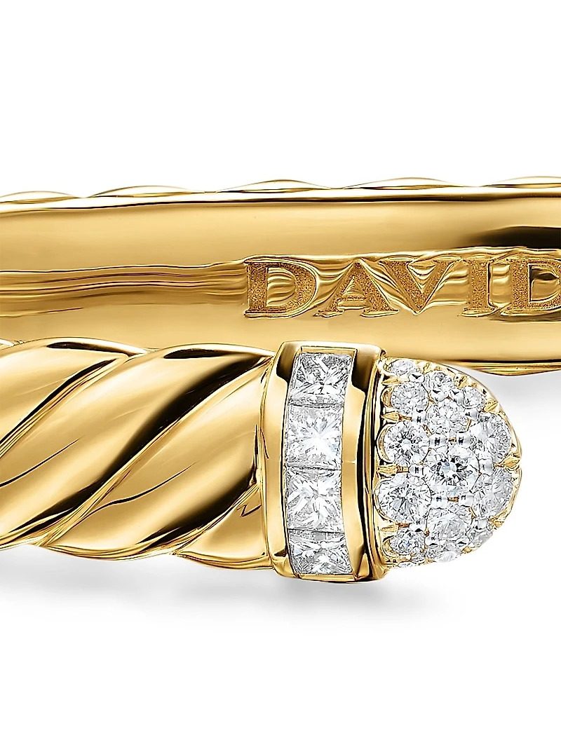 Sculpted Cable Cuff Bracelet 18K Yellow Gold