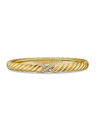 Sculpted Cable x Center Station Bracelet 18K Yellow Gold