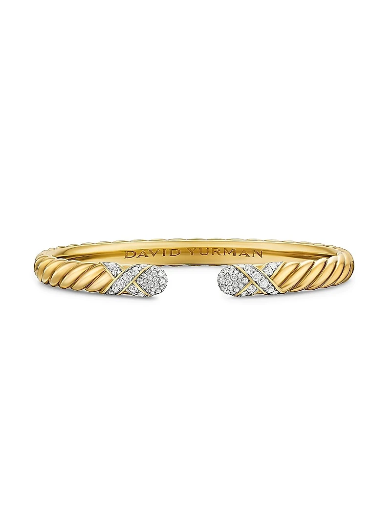 Sculpted Cable Cuff Bracelet 18K Yellow Gold